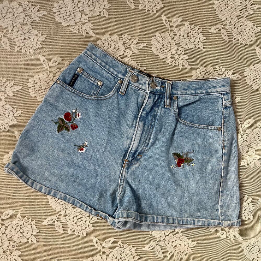 No Excuses Embroidered Ladybug Denim Shorts Size 11/12